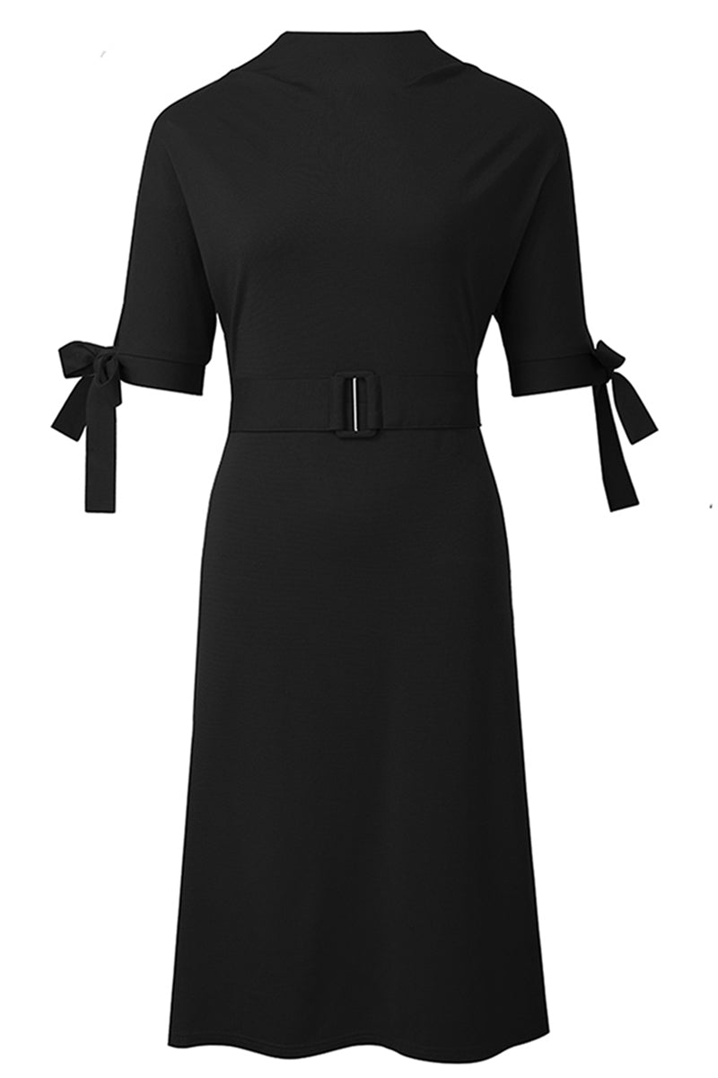 Round Neck Tie Sleeve Half-Sleeve Dress