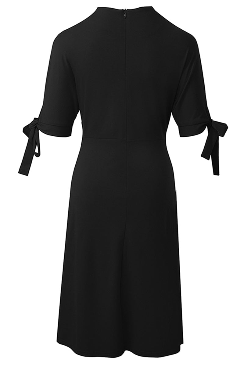 Round Neck Tie Sleeve Half-Sleeve Dress