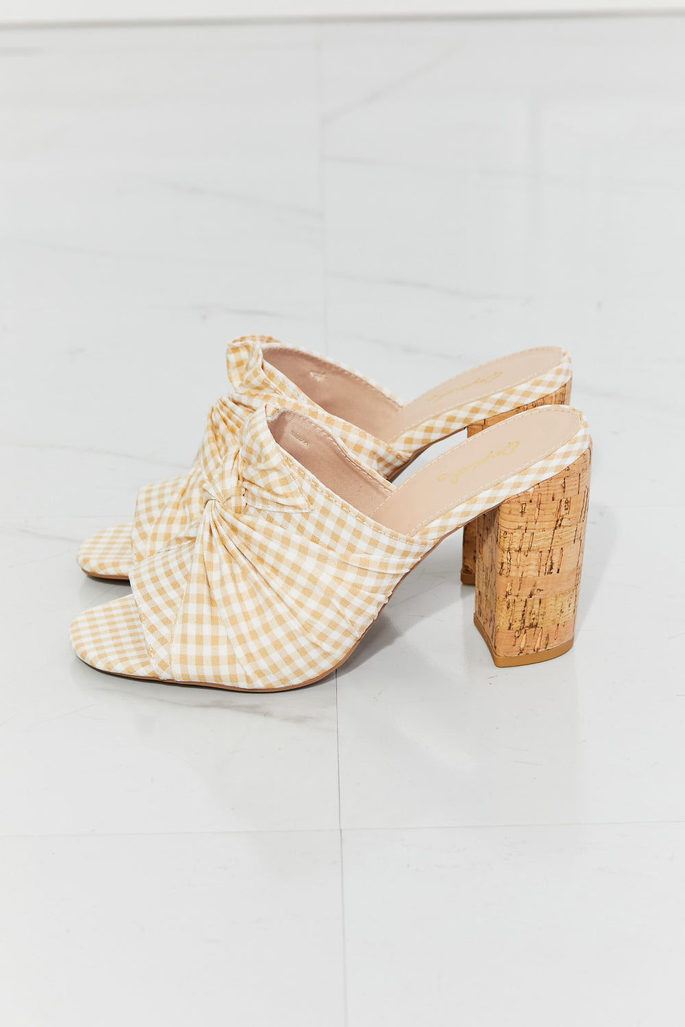 Freshly Picked Twist Peep Toe Block Heel Mule