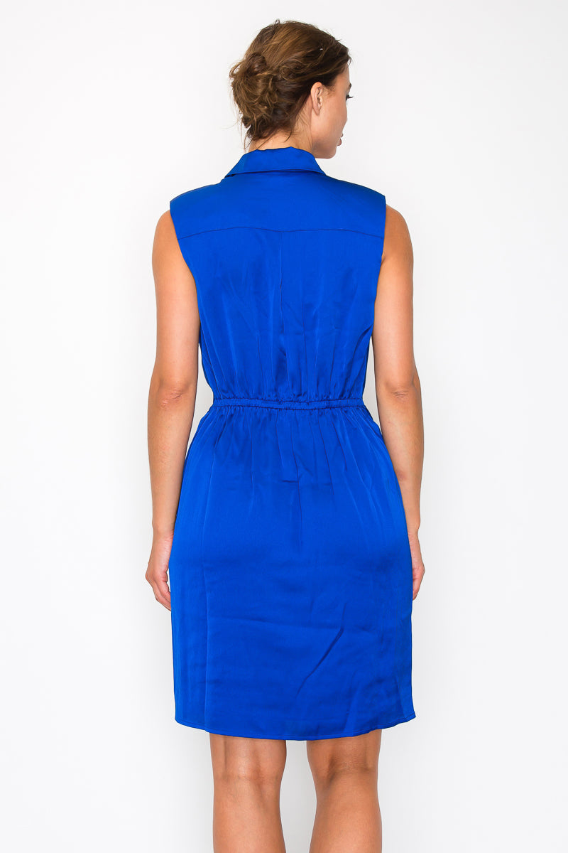 Button-Down Pleated Shirt Dress