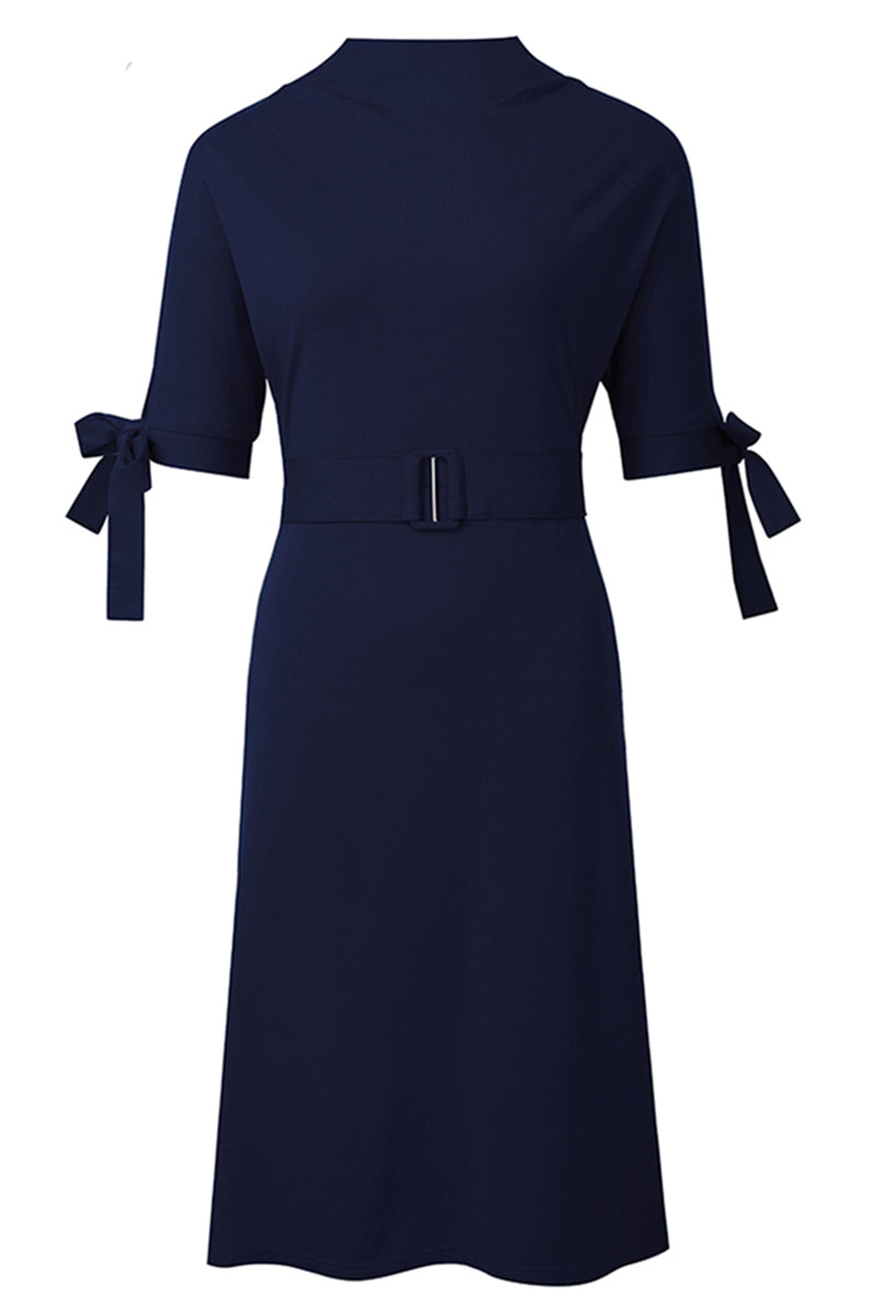 Round Neck Tie Sleeve Half-Sleeve Dress