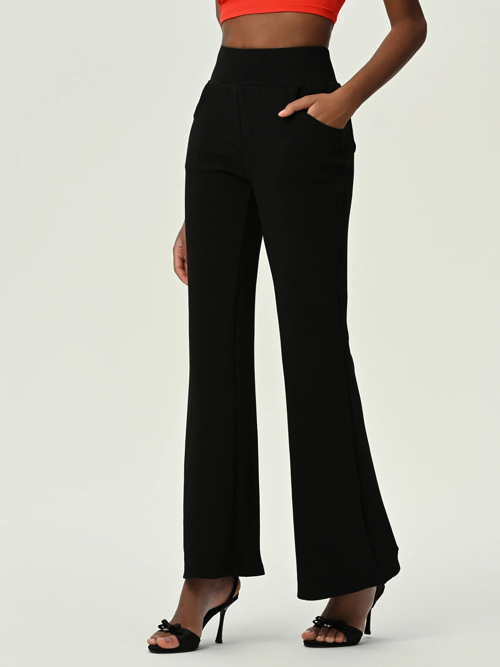 High Waist Flare Leg Pants