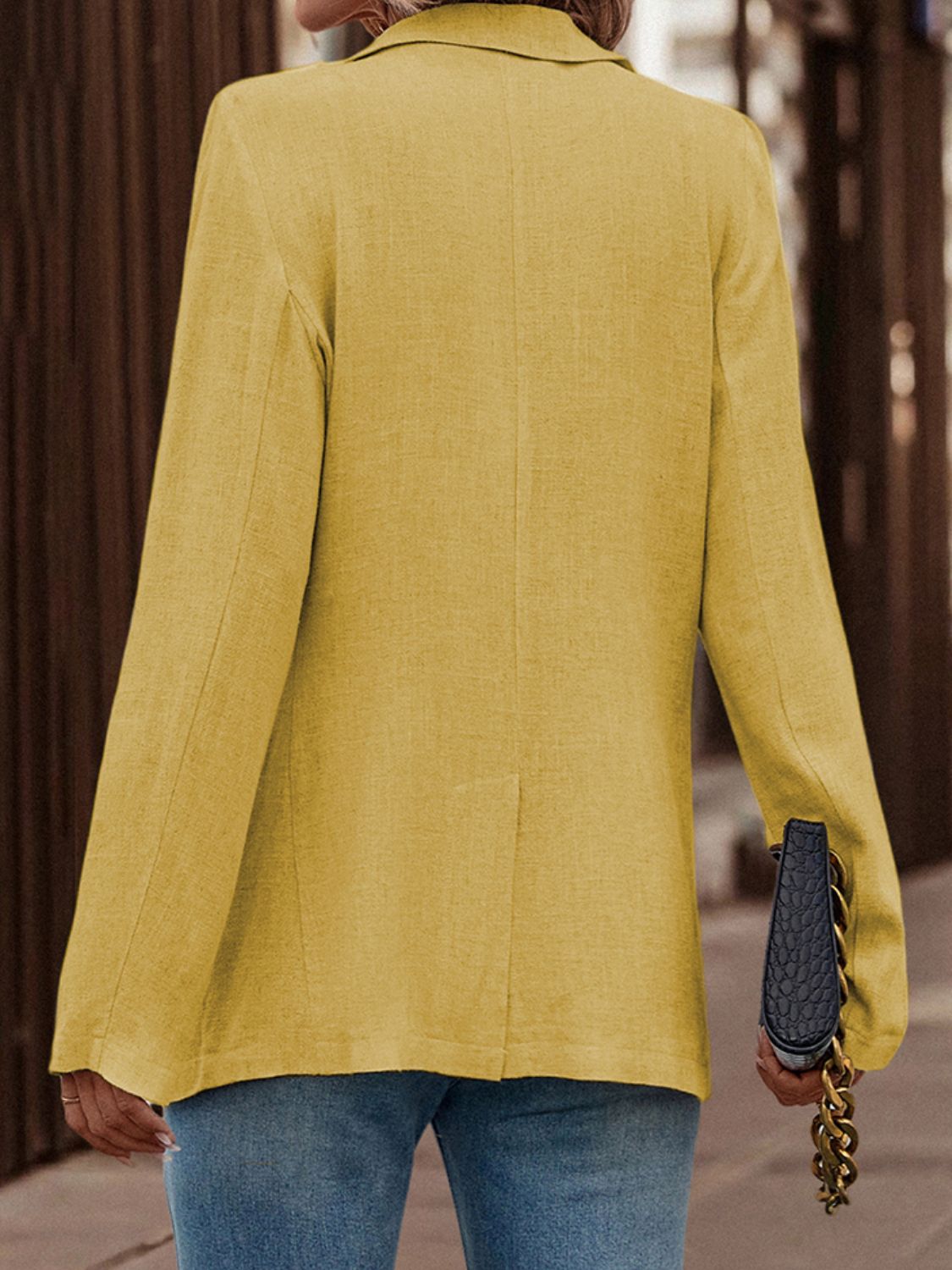 Single-Button Long-Sleeve Blazer