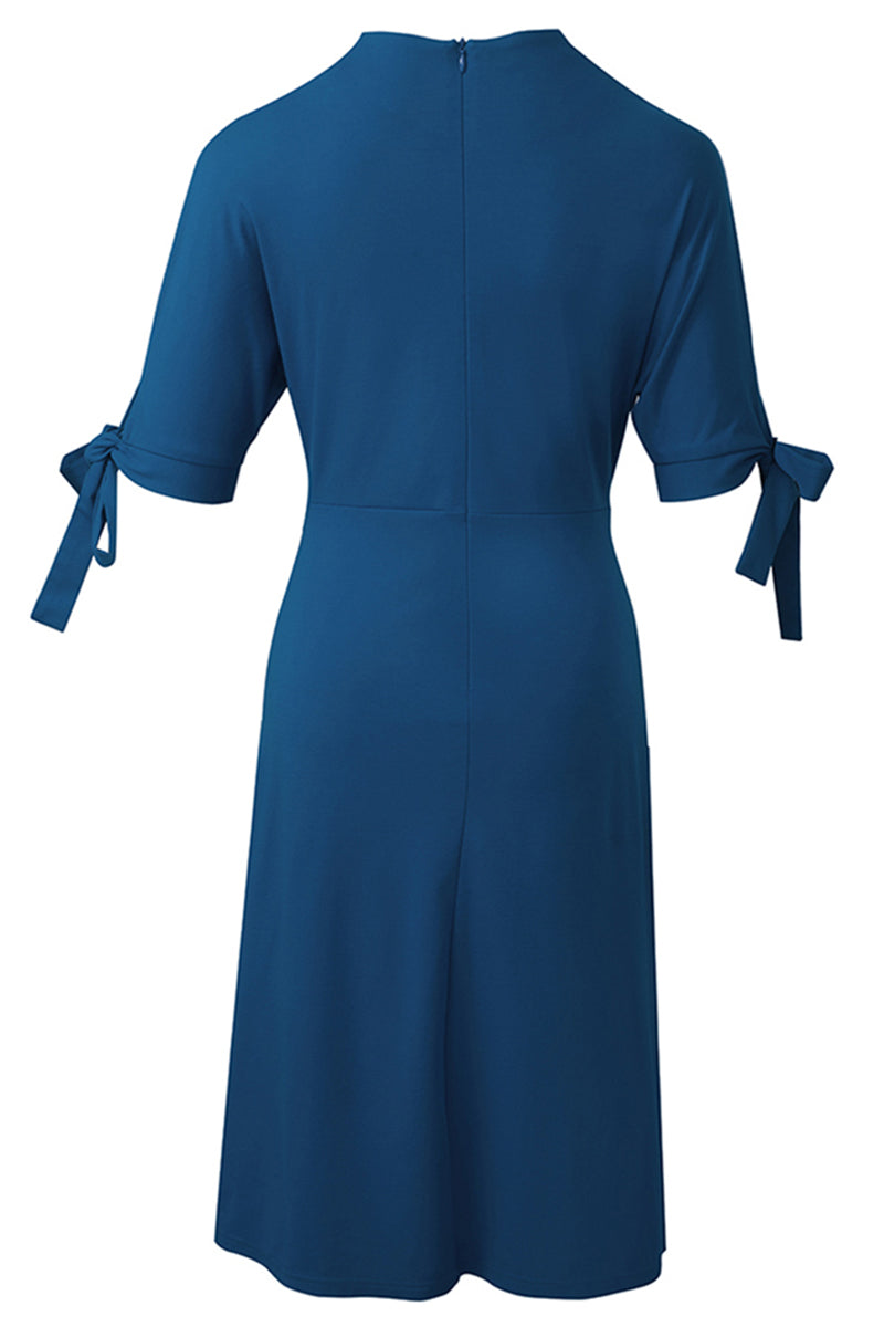 Round Neck Tie Sleeve Half-Sleeve Dress