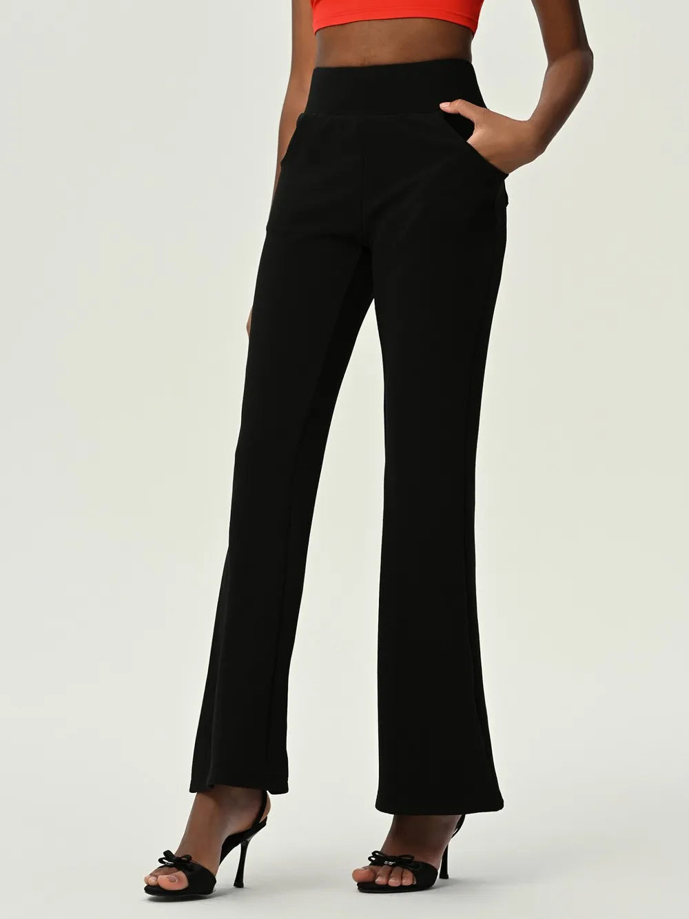 High Waist Flare Leg Pants