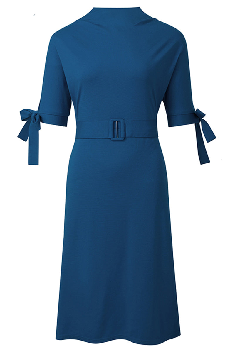 Round Neck Tie Sleeve Half-Sleeve Dress