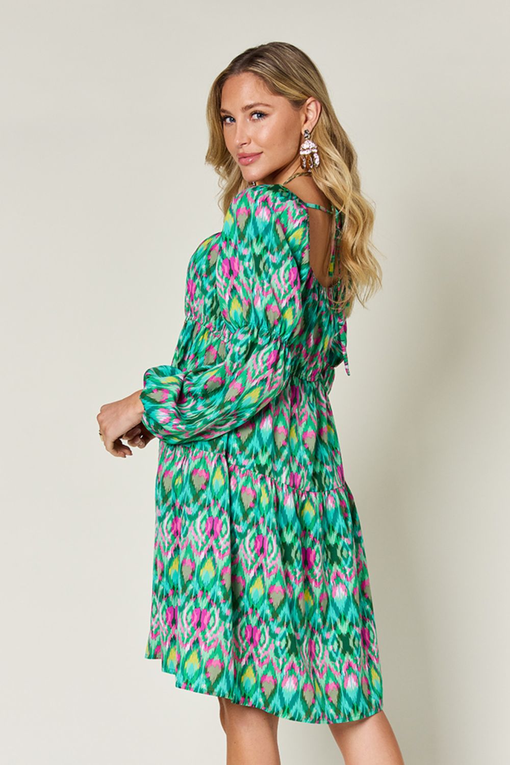 Printed Long Sleeve Dress.