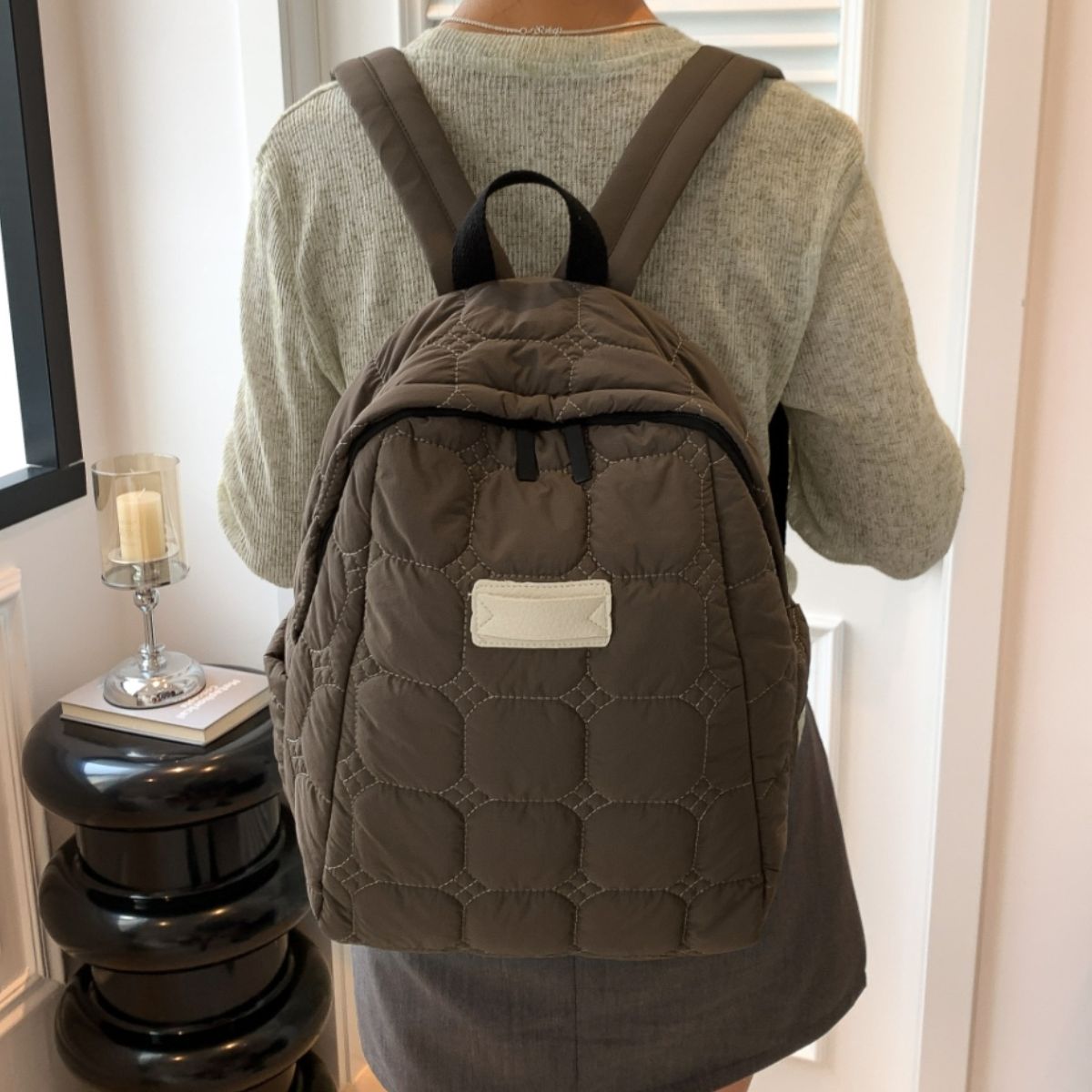Serenity Quilted Polyester Backpack Bag.