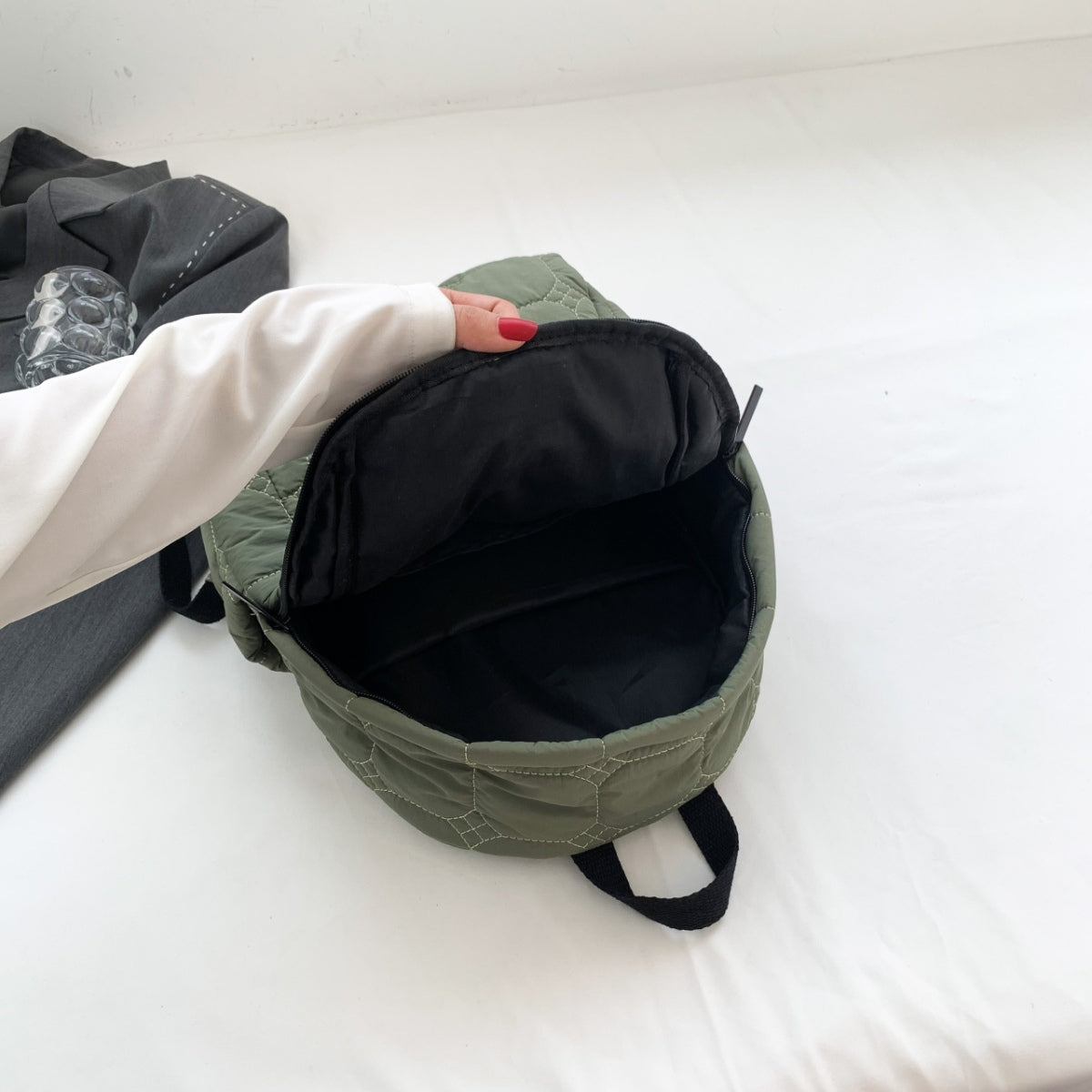 Serenity Quilted Polyester Backpack Bag.