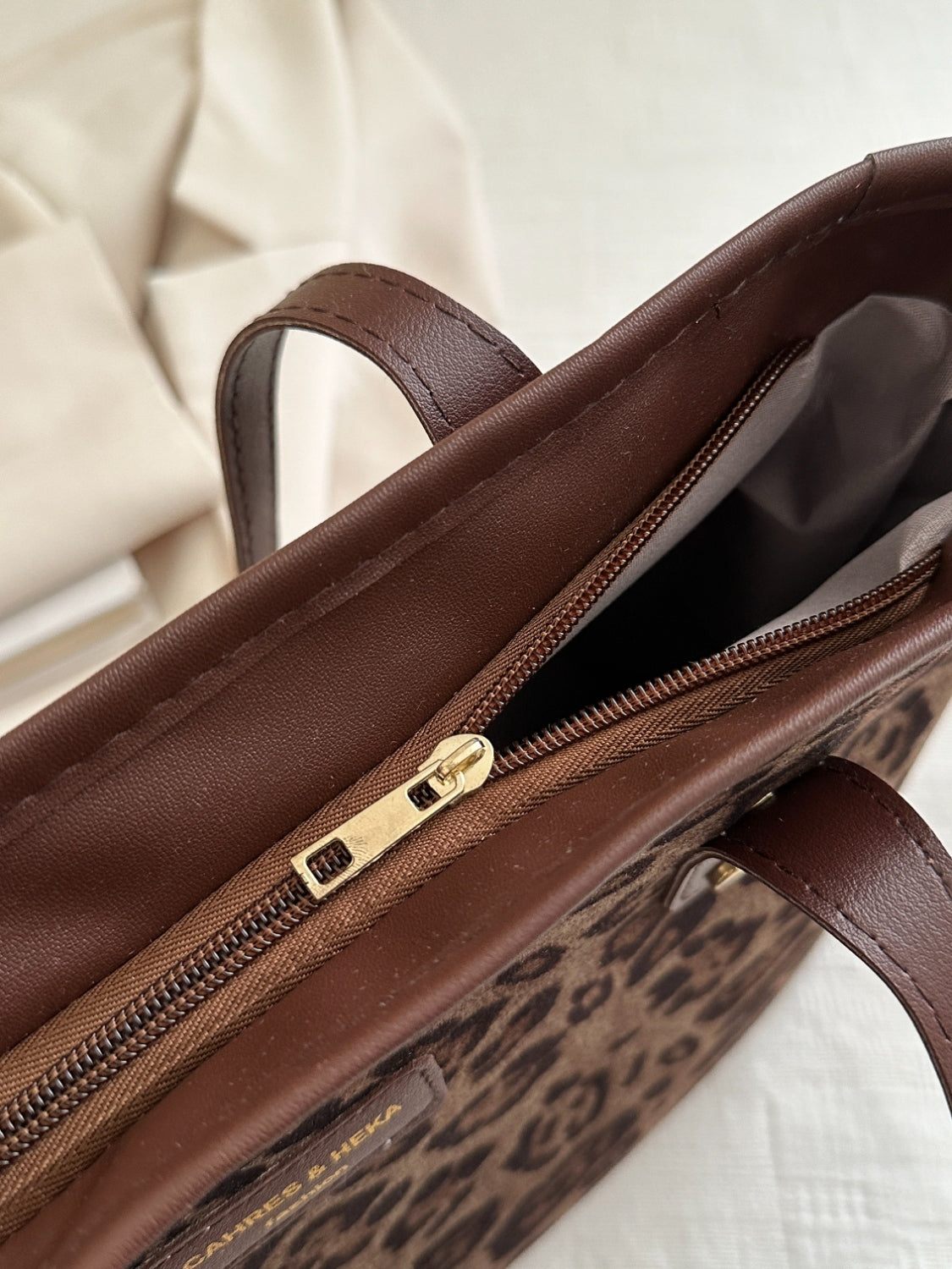 Serenity Leopard Polyester Tote Bag.