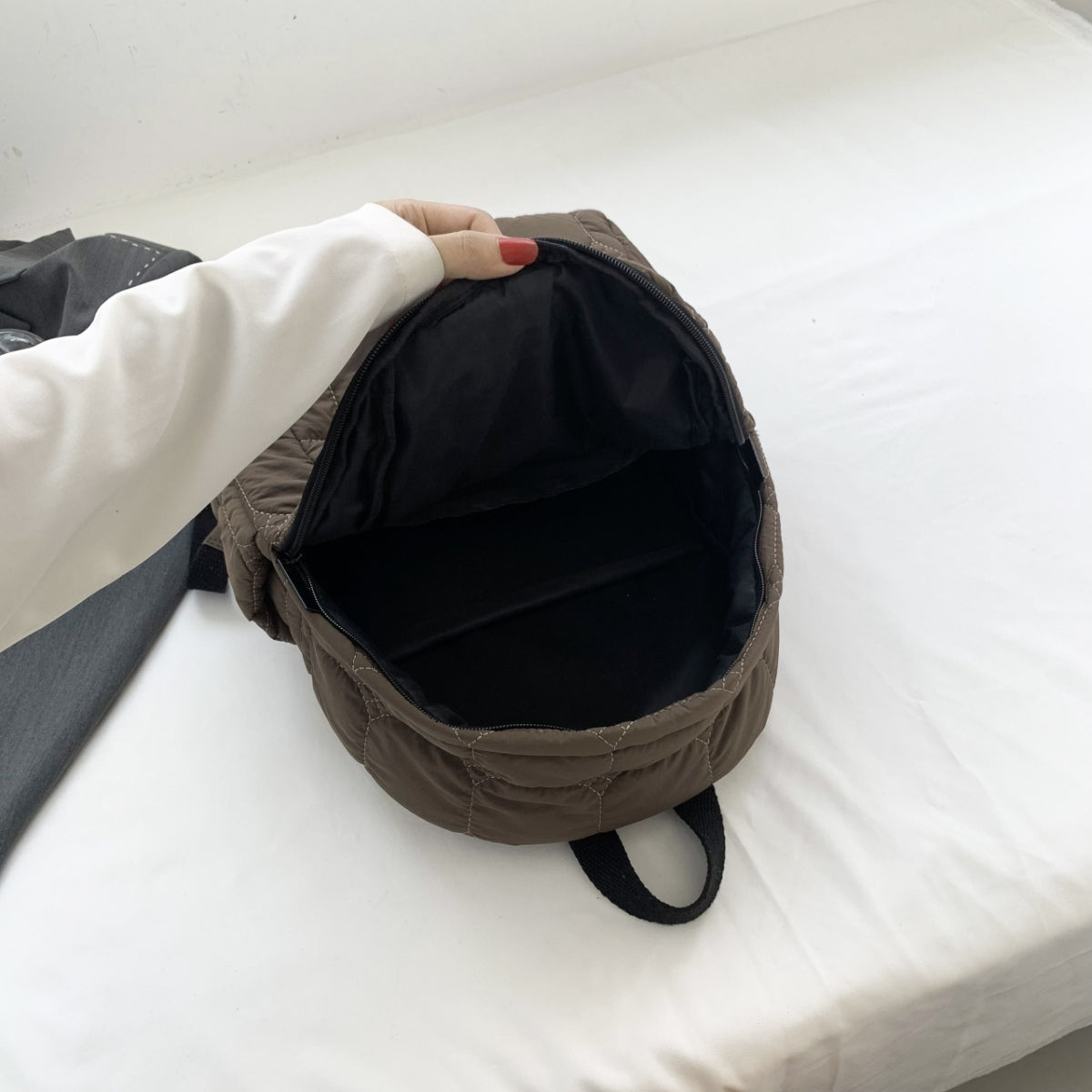 Serenity Quilted Polyester Backpack Bag.