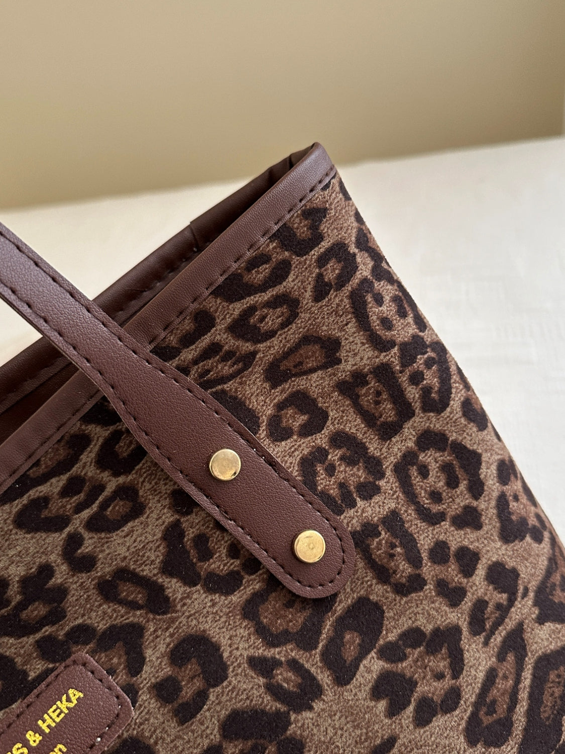 Serenity Leopard Polyester Tote Bag.