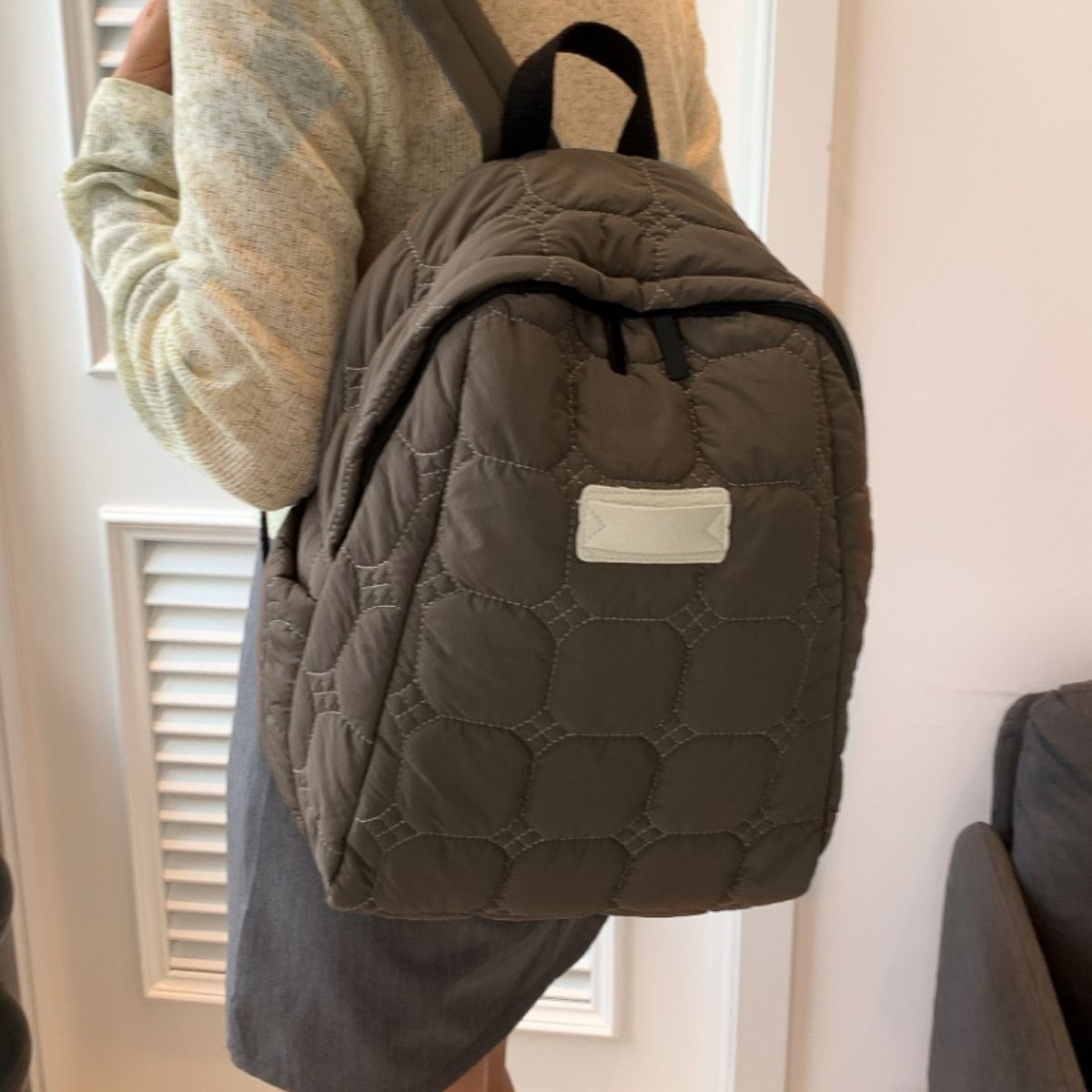 Serenity Quilted Polyester Backpack Bag.