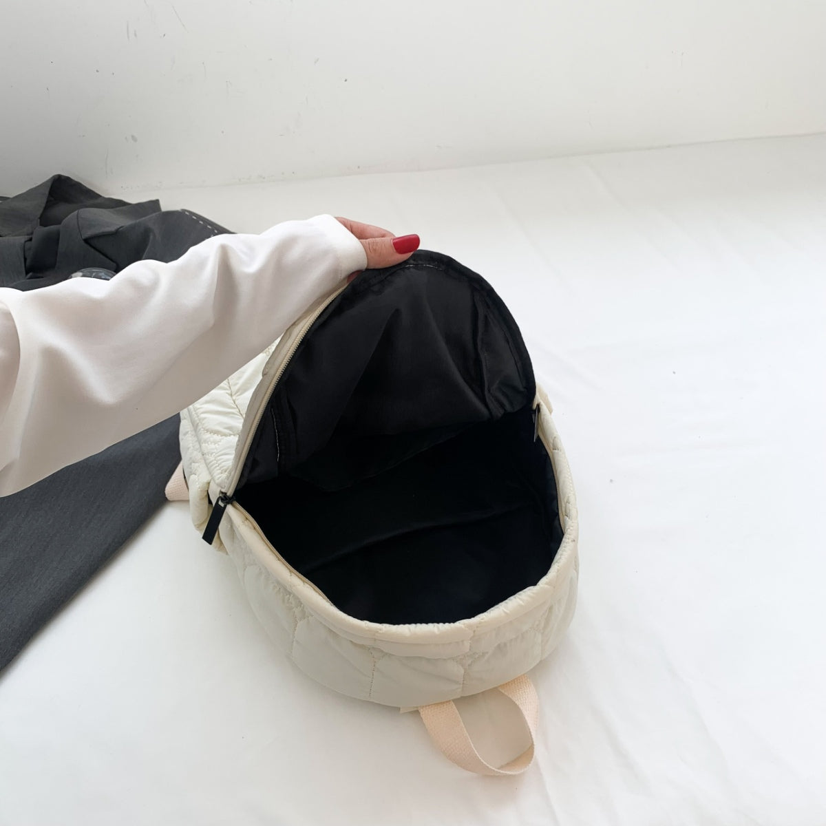 Serenity Quilted Polyester Backpack Bag.