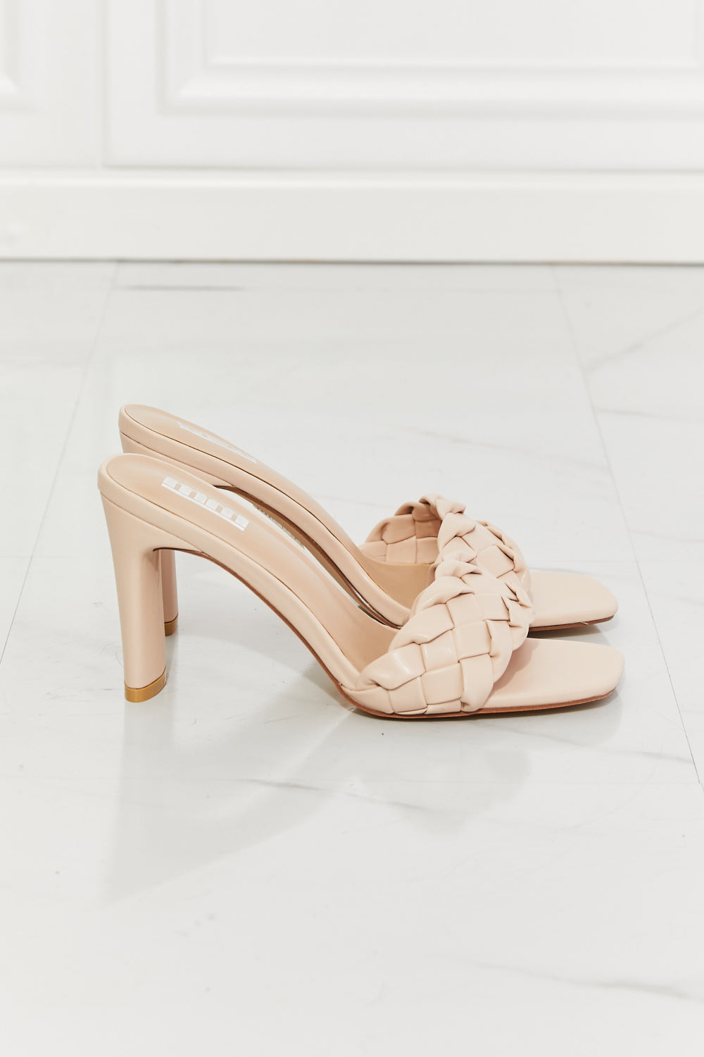 Top of the World Braided Beige Block Heel Sandals