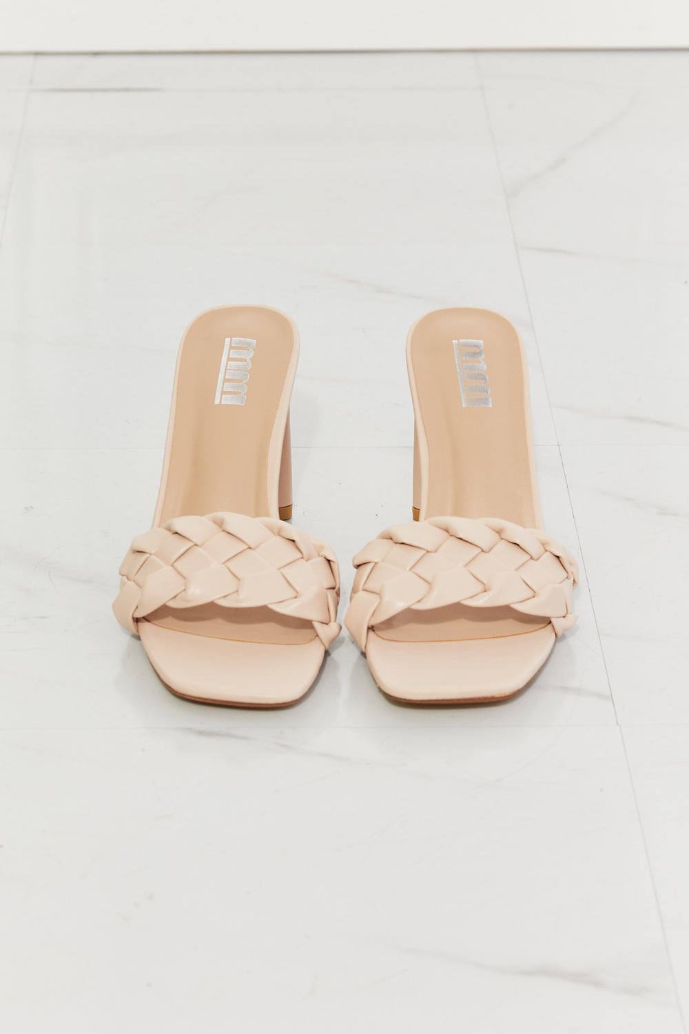 Top of the World Braided Beige Block Heel Sandals